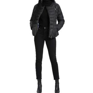 NWOT BCBGeneration Lightweight Packable Puffer Moto Jacket – XL, Black